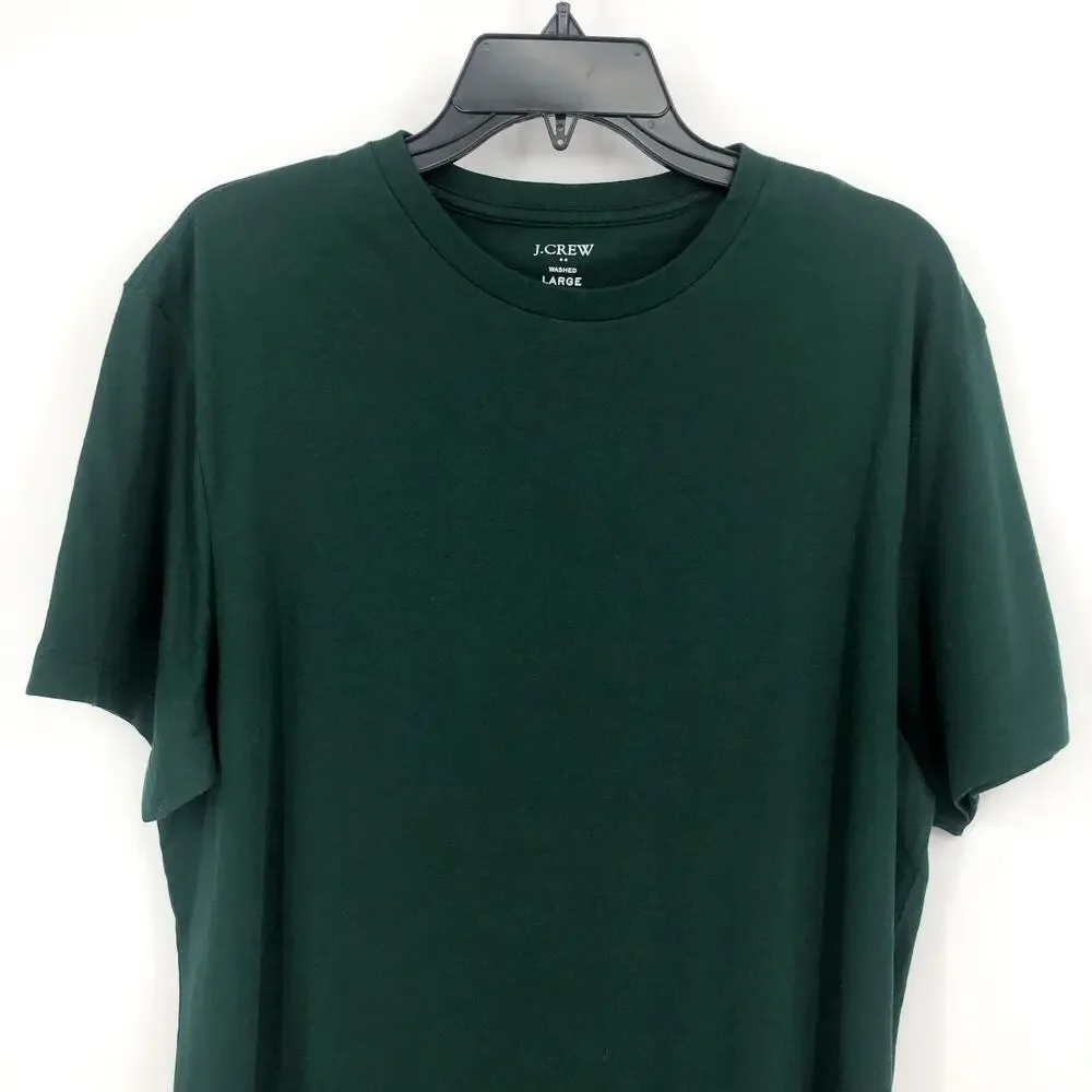 J.Crew Mens Cotton Washed Jersey TShirt Large Green Short Sleeve NWOT